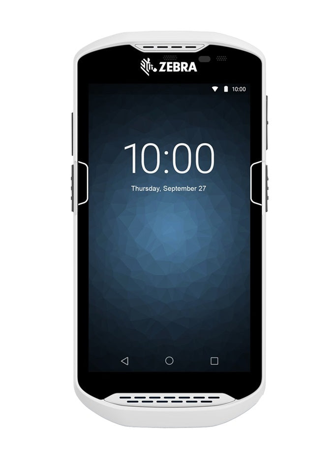 Zebra TC51 handdator sedd framifrån med vit hölje och Android-gränssnitt